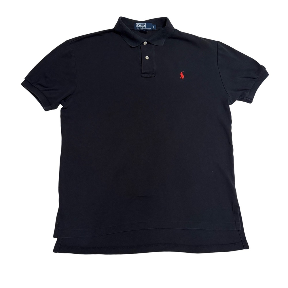 Polo Ralph Lauren Mens Polo Shirt Small Black Red Pony Embroidered Short Sleeve